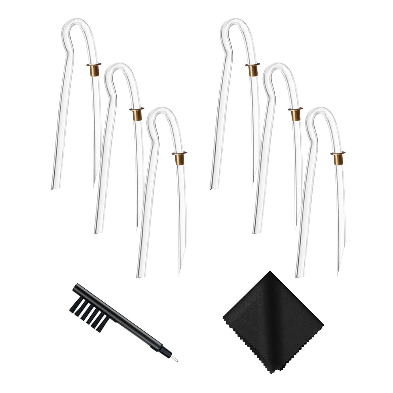 Hearing Aid Tubes - Size #13 Preformed BTE Earmold Tubing 3.5 x 2 mm Hearing Aid Replacement Tube with Gold Lock Hearing Aid Cleaning Kit (6)