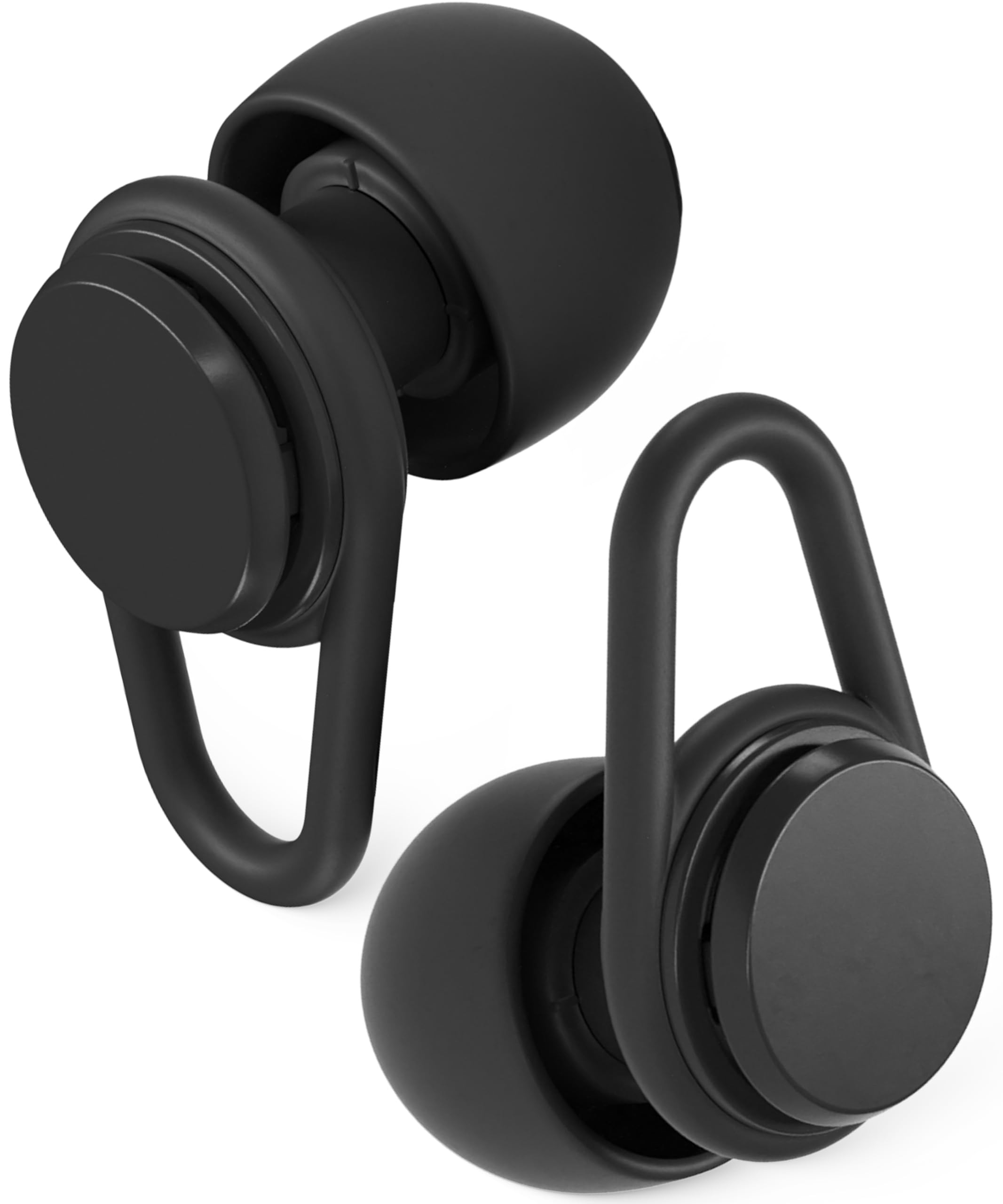 Hears One Ear Plugs for Noise Reduction - Patented Reusable Concert Earplugs, 20dB SNR Sound Reduction, Hypoallergenic for Musicians, Motorcycle and Sleeping with 4 tip Sizes - Jet Black