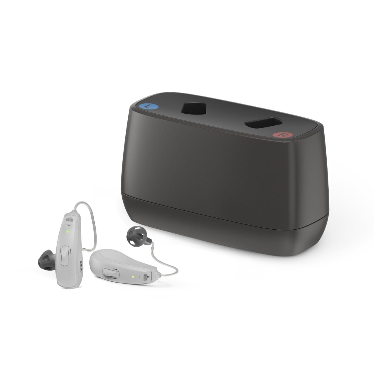 Jabra Enhance Select 50R Clinic-Quality OTC Hearing Aids, Audiology Services Included, Bluetooth Streaming for Calls, Music, Media (iOS/Android), Nearly Invisible & Comfortable, Grey