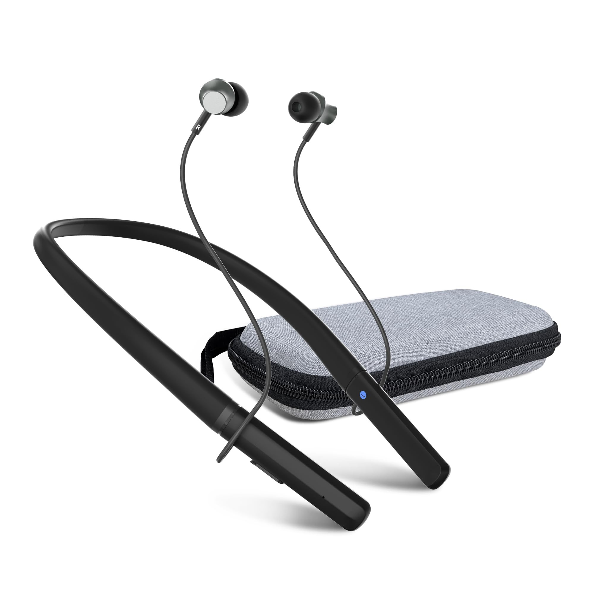 Neckband Hearing Aids for Seniors, Rechargeable Hearing Aid Bluetooth Headphones with Noise Cancelling