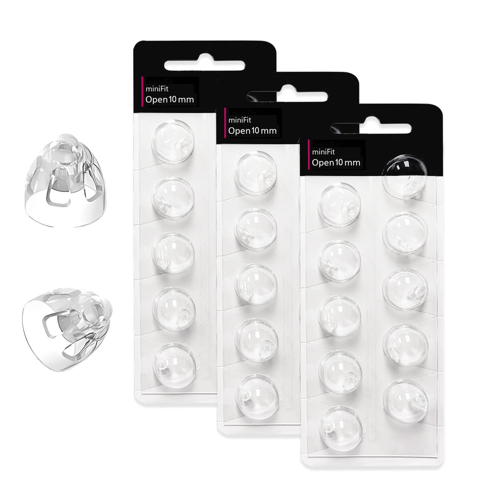 (Open Vent 10mm) Hearing Aid Domes for Oticon Minifit, Oticon Ear Caps Replacements Parts AccessoriesDomes for Oticon Hearing Aid Supplies Cleaning Kits(30 Pcs)
